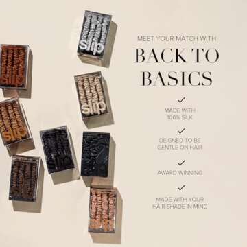 slip Back to Basics Dark Brown Midi & Large Scrunchie Set | Includes 2 Midi & 1 Large Pure Silk Scru...