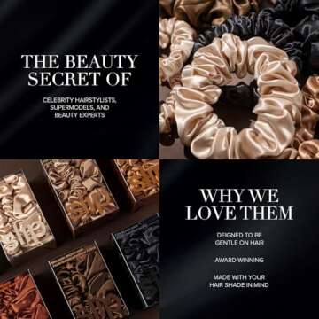 slip Back to Basics Dark Brown Midi & Large Scrunchie Set | Includes 2 Midi & 1 Large Pure Silk Scrunchies | 100% Mulberry Silk, Anti-Crease, Gentle on Hair, Reduces Breakage | Elegant & Durable