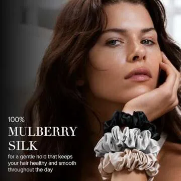 Elegant Dark Brown Silk Scrunchie Set for Hair Care