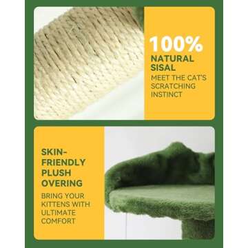 Hoopet 63IN Cat Tree Tower for Indoor Cats Large Adult, Cat Scratching Posts Featuring with Scratching Boards, Wide Plush Perch and Interactive Dangling Balls Ideal for Multi-Cat Households