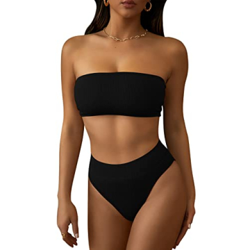 Flattering Pink Queen High Waisted Ribbed Bikini for Women