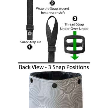 Auto Trash Bag - Grey Snow Leopard for Cars by Mod Mobile