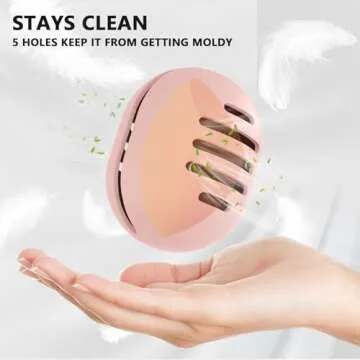 Fauxomor Makeup Sponge Holder,Double-sided 5-line Vented Silicone Beauty Blender Holder for Travel,Shatterproof Make Up Sponge Travel Case for All Sponges Sanitary Reuse Easy to Carry,Pink