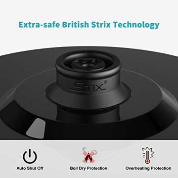 Secura Original Stainless Steel Double Wall Electric Water Kettle 1.8 Quart with Auto Shut-Off & Boil-Dry Protection, Dark Purple SWK-1701DP/HB-3227B