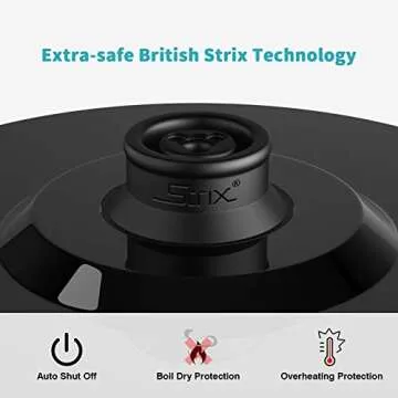 Secura Original Stainless Steel Double Wall Electric Water Kettle 1.8 Quart with Auto Shut-Off & Boil-Dry Protection, Dark Purple SWK-1701DP/HB-3227B