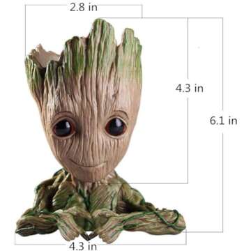 Nuokexin Baby Groot Flower Pot for Succulents and Pens