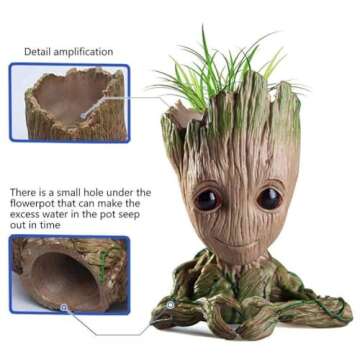 Nuokexin Baby Groot Flower Pot for Succulents and Pens