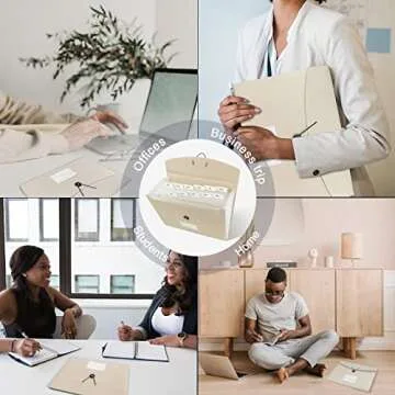JIMEIQI Accordion File Organizer, 13 Pocket Expanding File Folder Organizer for Letter Size/A4 Documents, Beige Expandable Portable Monthly Bill/Receipt Organizer for Home/Office/School