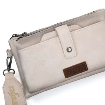 Wrangler Crossbody Purses for Women Multi-function Shoulder Bag Card Holder Small Purse Women's wallets with Double Zipper WG120-209TN