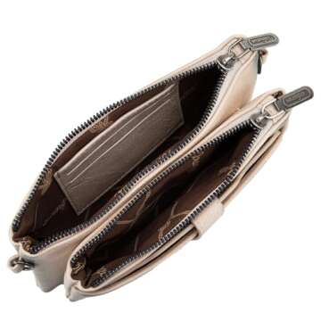 Wrangler Crossbody Purses for Women Multi-function Shoulder Bag Card Holder Small Purse Women's wallets with Double Zipper WG120-209TN