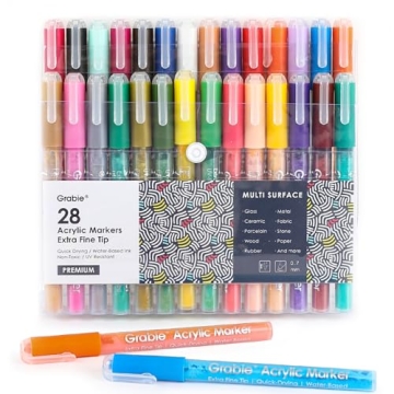 Grabie Paint Pens - 28 Color Premium Art Set for All Surfaces