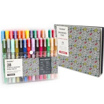 Grabie Paint Pens - 28 Color Premium Art Set for All Surfaces