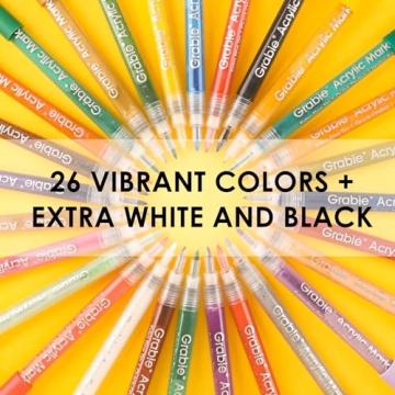 Grabie Paint Pens - 28 Color Premium Art Set for All Surfaces