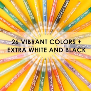Grabie Paint Pens - 28 Color Premium Art Set for All Surfaces