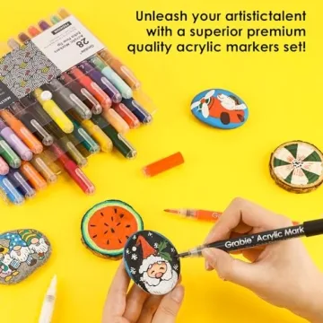Grabie Paint Pens - 28 Color Premium Art Set for All Surfaces
