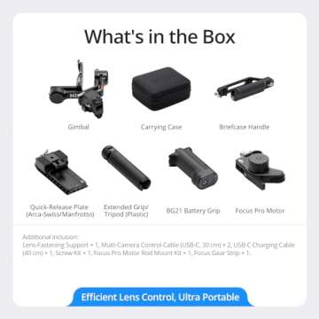 DJI RS 4 Combo, 3-Axis Gimbal Stabilizer for DSLR and Mirrorless Cameras Canon/Sony/Panasonic/Nikon/Fujifilm, Native Vertical Shooting, 2-Mode Switch Joystick, Teflon Axis Arms, with Focus Pro Motor