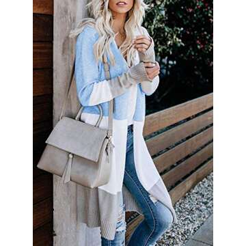 Stylish Boho Color Block Duster Cardigan for Women