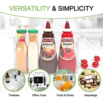 Plastic Refrigerator Organizer Bins - 4 Piece Clear Storage Set