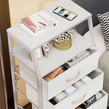 Furnulem White Dresser: 5 Drawer Storage Solution
