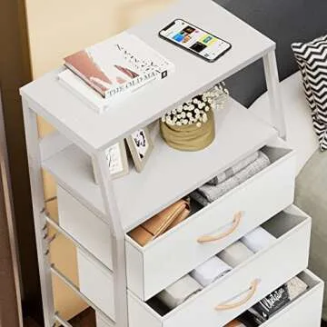 Furnulem White Dresser: 5 Drawer Storage Solution