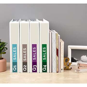 Avery Economy View 3 Ring Binders, 1.5" Round Rings, 4 White Binders (19201)