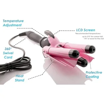 Alure Three Barrel Curling Iron for Effortless Waves