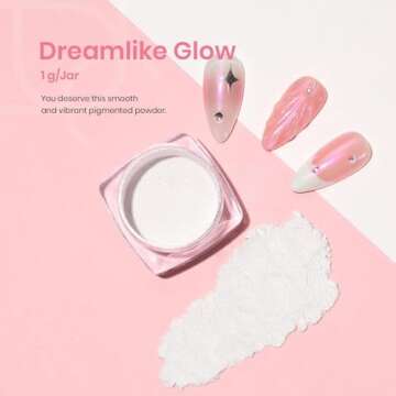 beetles Gel Polish Glitter Chrome Nail Powder for Gel Nail,Mermaid Premium Salon Nail Glitter Mirror Pearl Effect Manicure Kit for Nail Art Design, 1g for Girls 2024 Nail Trend DIY