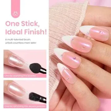 beetles Gel Polish Glitter Chrome Nail Powder for Gel Nail,Mermaid Premium Salon Nail Glitter Mirror Pearl Effect Manicure Kit for Nail Art Design, 1g for Girls 2024 Nail Trend DIY