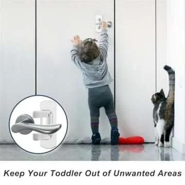 Matenf Childproof Door Lever Lock (2 Pack) Prevents Toddlers Pets From Opening Doors, Door Handle Lo...
