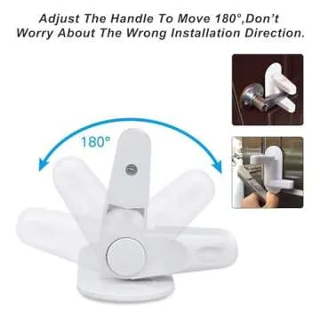 Matenf Childproof Door Lever Lock (2 Pack) Prevents Toddlers Pets From Opening Doors, Door Handle Lock for Babyproofing, Durable Safe ABS Material Strong Adhesive, No Drill Tool Needed Easy to Install