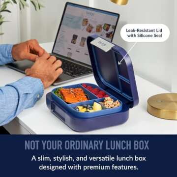Bentgo Modern - Leak-Resistant Bento Lunch Box For Adults, Teens, & Larger Appetites; Reusable BPA-F...
