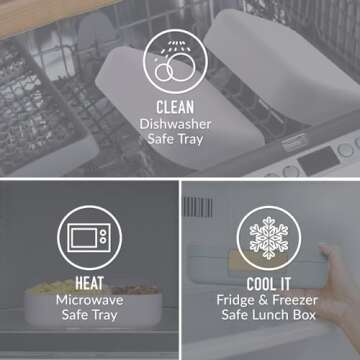 Bentgo Modern - Leak-Resistant Bento Lunch Box For Adults, Teens, & Larger Appetites; Reusable BPA-Free Meal Prep Container with 3 or 4 Compartments, Dishwasher/Microwave Safe; 44oz (Navy)