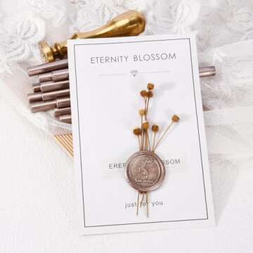 TELOSMA Champagne Mini Wax Seal Sticks for Invitations & Gifts