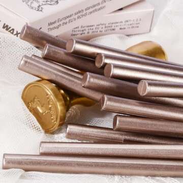 TELOSMA Champagne Mini Wax Seal Sticks for Invitations & Gifts
