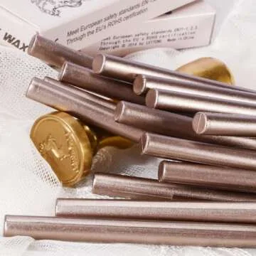 TELOSMA Champagne Mini Wax Seal Sticks for Invitations & Gifts
