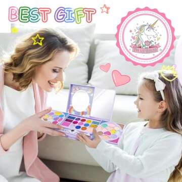 Kids Makeup Kit for Girls Real Washable Cosmetic 3+ Year Girl Birthday Gifts Pretend Play Toys for Girls 4-6, 6-8, 8-10 Non-Toxic