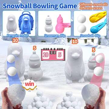 Atonofun 12 Pcs Kids Snow Toys Kit for Winter Fun