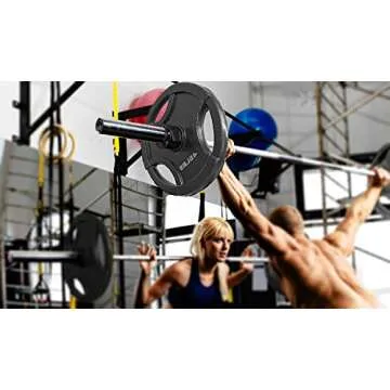 Clout Fitness Olympic Barbell Clamps Collars Quick Release Pair of Locking Weight Clips Fit 2 Inch B...