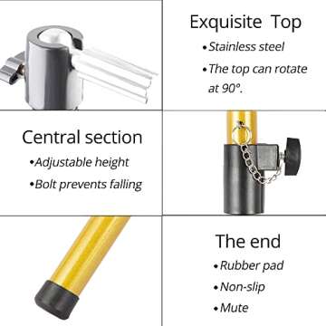 AliLeader Heavy Duty Wig Stand Tripod - Golden Wig Tripod Stand Wig Head Stand for Styling Pivot Point Mannequin Tripod Mannequin Head Stand Maniquins Head Stand (55 Inch,Mannequin Head Not Included)