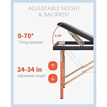Portable Height Adjustable Massage Table for Therapists