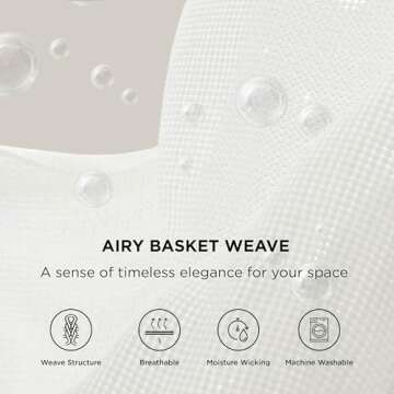 Bedsure 100% Cotton Blanket King Size for Bed - Breathable and Lightweight, Soft Cozy Basket Woven Blanket for Summer, White, 108x90 inches