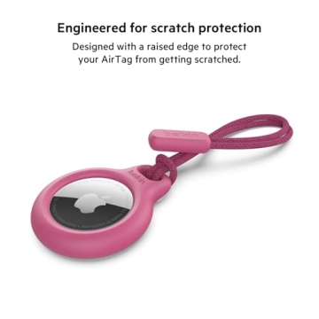 Belkin Secure AirTag Holder with Strap - Pink Stylish Keychain