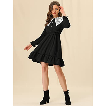 Allegra K Women's Ruffle Hem Vintage Dress - Stylish Elegance