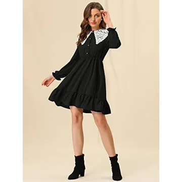 Allegra K Women's Ruffle Hem Vintage Dress - Stylish Elegance