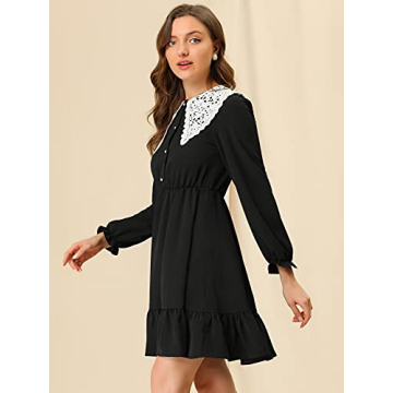Allegra K Women's Ruffle Hem Vintage Dress - Stylish Elegance