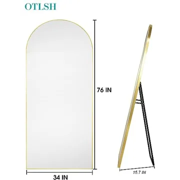 Otlsh 76"×34" Arched Full Length Mirror - Stylish & Practical