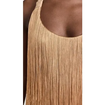 Andrea Iyamah Neme Fringe Midi Dress for Women's Stylish Elegance