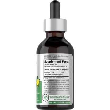 Horbäach Damiana Leaf Herb Tincture | 2 fl oz | Super Concentrated | Alcohol Free Liquid Extract | ...
