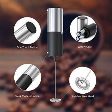 SIMILBELLA Electric Milk Frother for Coffee Lovers