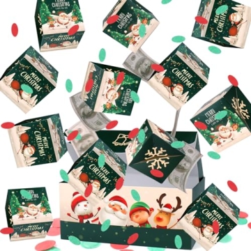 BABORUI Christmas Surprise Gift Box Explosion with Confetti and Money